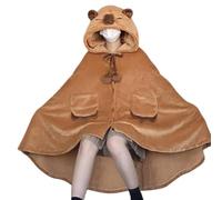 Couverture surdimensionnée portable style Capybara à capuche pour adultes super douce couverture animal polaire cape chaude à capuche printemps
