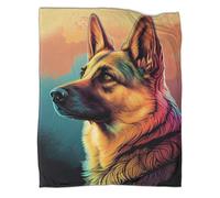 Couverture surdimensionnée pour chiens de berger allemand, couverture chaude super douce pour adultes avec flanelle douce anti-boulochage pour adultes , couvertures de lit imprimées en 3D 150 x 200 cm