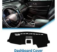 Couverture Tableau de Bord Voiture Housse de Tableau de Bord Antidérapant en Polyester pour Ford F250 2017-2022 Noir