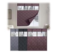 Couverture Thermique Fenêtre 3 Couches Tissu Oxford Isolant Anti Froid | Rideau Isolation Thermique Avec Fenêtre Transparente Économie D'énergie(Brun,22x19in/56x51cm)