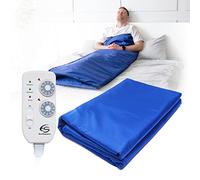 Couverture Thermique SPA Infrarouge 180x220 cm, 2 Zones de Chauffage, Sauna Portable à la Maison, Thérapie Infrarouge, Détoxification du Corps, Anti-âge, Machine de Beauté