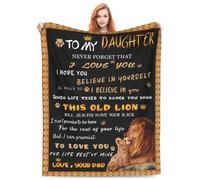 Couverture « To My Daughter » de la part d'un père, couverture lion pour fille, cadeau d'anniversaire, de Saint-Valentin, de papa à fille, couverture en flanelle super douce et chaude pour toutes les