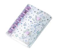 Couverture transparente pour carnet A7 avec étoiles pailletées - Couverture pour classeur budget format A7 - Convient pour albums, agendas, pochettes porte-billets, organiseurs, dossiers et documents