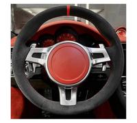 Couverture Tressée Volant Voiture Daim Souple pour 911 991 pour Boxster 981 pour Cayman pour Cayenne pour Panamera 2009 - 2016 Couvre Volant Voiture(Red Thread)