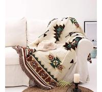 couverture tribale du sud-ouest - Décoration bohème aztèque - Couvertures et jetés mexicains aztèques, amérindiens du sud-ouest tissés, tapisserie de chambre hippie 152,4 x