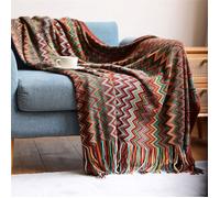 Couverture Tribale Jeté de Canapé Plaid Grande Taille Colorée Décoratif Bohème Roung,130 * 200CM