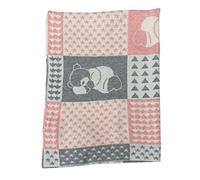 Couverture Tricot berceau/landau Maryplaid 66 x 86 imprimé en rose/gris/crème