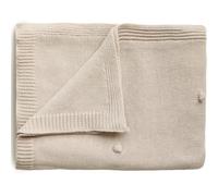 Couverture tricotée en coton bio textured dots off white (80 x 100 cm)