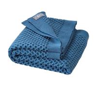Couverture tricotée en nid d'abeille pour bébé et enfant - 100 % mérinos bio - Douce et chaude - 80 x 100 cm - Durable et équitable - Dans un beau motif de tricot en nid d'abeille - Fabriquée en