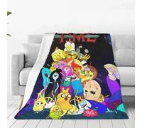 Couverture Tricotée En Polaire Corail Avec Motifs De Dessins Animes Et Amusants, Couverture Super Chaude, Motif Finn Jake, Literie, Canape, Chambre A Coucher, Couette