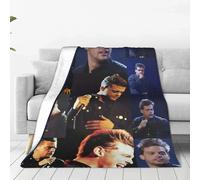 Couverture Tricotée Luis Miguel Mexico Singer En Flanelle, Collage Y2k Live, Couverture Light Pour Voyage En Avion, Couette De Chambre A Coucher