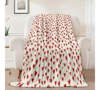 Couverture Ultra Douce en Flanelle Polaire 200 x 220 cm - Rose Jeté de Canapé Premium Imprimé, Minimalisme Forme de cœur Amour idéale comme Couette Duvet Confortable et Bedspread