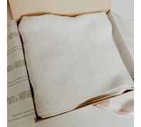 Couverture unisexe en maille torsadée 100% cachemire dans un coffret cadeau (ivoire)