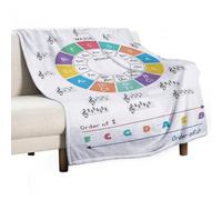 Couverture universelle 4 saisons pour canapé, chambre à coucher, motif cercle des cinquièmes éducation musicale, douce et légère, 80 x 120 cm
