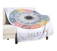Couverture universelle 4 saisons pour canapé, chambre à coucher, motif cercle des cinquièmes éducation musicale, douce et légère, 80 x 120 cm