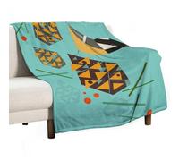 Couverture universelle pour canapé, chambre à coucher, motif mésange et pommes de pin, style rétro, 130 x 150 cm