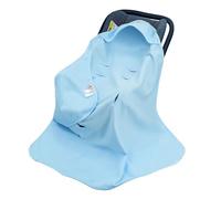 Couverture universelle pour siège auto, Miracle Baby - Couverture douillette pour poussette - 90 x 90 cm - Tissu gaufré - Pour Buggy, siège auto (Simple couche - bleu), 0,5 Tog