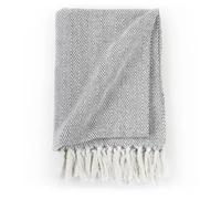 Vidaxl Couverture Coton à Chevrons 220 X 250 Cm Gris