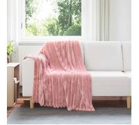 vidaXL Jeté Rose 150 x 130 cm Toison