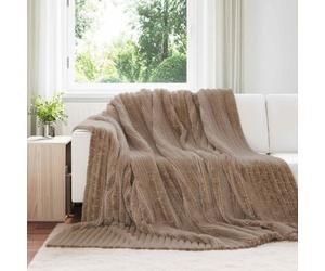 Couverture - VIDAXL - Jeté Toison - Camel - 270 x 240 cm - Polyester léger