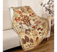 Couverture vintage champignon super douce en flanelle pour canapé, lit, 203,2 x 152,4 cm, pour adulte