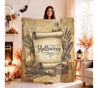 Couverture vintage thème potion sorcière Halloween 101,6 x 127 cm