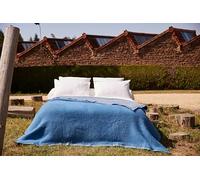 Couverture Volta en Laine Woolmark, 240cm x 260cm Taille, Azur