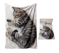 Couvertures à Doux pour canapé - Mignon couvertures de de Chat pour lit | Décoration intérieure en Toison pour l'anniversaire de Noël Automne Salon Chats Lovers écol