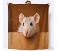 Couvertures Animaux Rats Blancs Qui Pointent du Doigt Chaud Cadeau, Plaid Canape Photographie Professionnelle en Flanelle Douce Confortable - Couverture Lit Chaude pour Adulte Enfant 150 x 200 cm