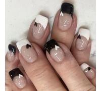 Couvertures Complètes Sur Place 24x Brillantes De Faux Ongles Appuyez Le Coeur Le Bâton Carré Moyen L'acrylique Pour La Saint-Valentin