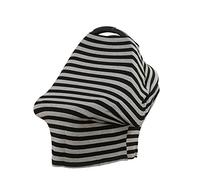 Couvertures d'allaitement, Fansu Multi-usages Coton Bébé Housse Elastique Canopy, Couverture Poussette, Housse d'allaitement, Coque auto pour protection (Noir,Taille unique)