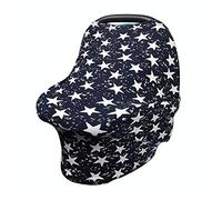 Couvertures d'allaitement, Fansu Multi-usages Coton Bébé Housse Elastique Canopy, Couverture Poussette, Housse d'allaitement, Coque auto pour bébé Housse de protection (Étoiles bleues)