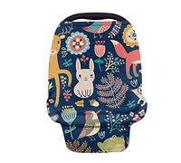 Couvertures d'allaitement, Fansu Multi-usages Coton Bébé Housse Elastique Canopy, Couverture Poussette, Housse d'allaitement, Coque auto pour bébé Housse de protection (Lapin noir)