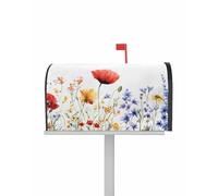 Couvertures de boîte aux Lettres magnétiques à Fleurs pastorales, Taille Standard 47 x 55 cm, Aquarelle, Plantes colorées, Feuilles, décoration pour Jardin, Cour, Maison, extérieur