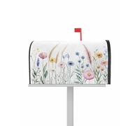Couvertures de boîte aux Lettres magnétiques à Fleurs pastorales, Taille Standard 53 x 64 cm, Motif rétro de Fleurs Sauvages et de Plantes, décoratives pour Jardin, Cour, Maison, extérieur