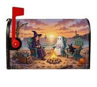 Couvertures de boîte aux lettres magnétiques Cozy Witch and Ghost Beach