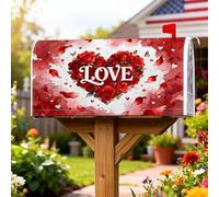 Couvertures de boîte aux lettres magnétiques romantiques et fantaisistes en forme de cœur pour la Saint-Valentin, décoration de porche, 53,3 x 64,9 cm