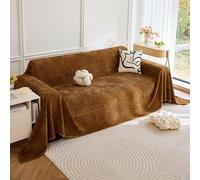 Couvertures de Canapé , Salon pour 3 Coussin Canapé-jalable Jacquard Housses Couvercle de Au Caramel pour Enfants Couvercles Chenille Doux Couvercle de Épais Brown 230 * 230