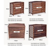 Couvertures de climatisation en bois extérieur, couvercle de protection de climatiseur central pour unités extérieures, support de décoration d'étagère d'écran de clôture, support de fleurs à persienn