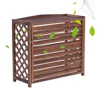 Couvertures de climatisation en bois pour l'extérieur, couverture de climatisation en bois massif pour l'extérieur, affichage de support de fleurs en bois, couverture de climatisation avec c