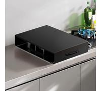 Couvertures de cuisinière pour cuisinière électrique, panneau de couvercle de cuisinière à gaz avec pieds antidérapants, nettoyage facile durable, pour cuisinière à gaz fait main (noir, 16 x 19 po