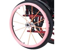 Couvertures De Jante De Poussée De Fauteuil Roulant En Silicone 24 Pouces/22 Pouces, Couvercle De Protection D'anneau De Poussée De Main Résistant À L'usure(Pink,24in)