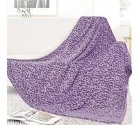 Couvertures de lit double - Couverture violette légère pour femme, douce et moelleuse en polaire lavande pour la maison chambre dortoir décoration 152 cm x 203 cm