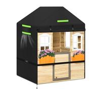 Couvertures de Maisons de Jeux pour Enfants,Housse Cabane Jardin Enfant en ExtéRieur éTanche 600d Oxford Bache Cabane de Jardin pour Enfant avec Fermeture éClair,148x113x128CM(Schwarz,148)