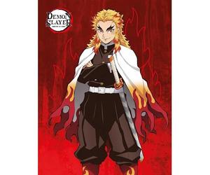 Couvertures de marque Demon Slayer. Modèle Demon Slayer Rengoku Fleecedecke 130 x 170 cm
