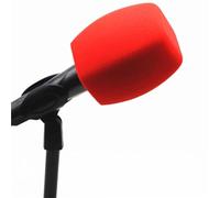 Couvertures de mousse de microphone, Bonnette anti-vent en mousse for microphone à main, multicolore, lot de 2(Red)