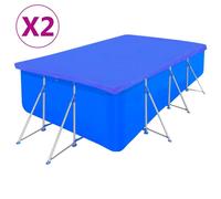 Couvertures de piscine 2 pcs PE Rectangulaire 90 g/m² 394x207cm