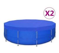Couvertures de piscine 2 pcs PE Ronde 460 cm 90 g m² Bleu G