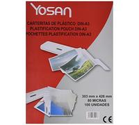Couvertures de plastification Yosan Transparent A3 (100 Unités)