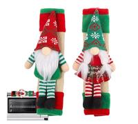 Couvertures de poignée de porte de réfrigérateur de Noël - Protecteurs micro-ondes et réfrigérateur, en tissu doux de 2 paquets, lavables durables, faciles à installer | Décoration de